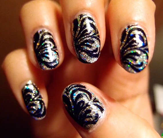 Glittery Black Combo Water Marble
