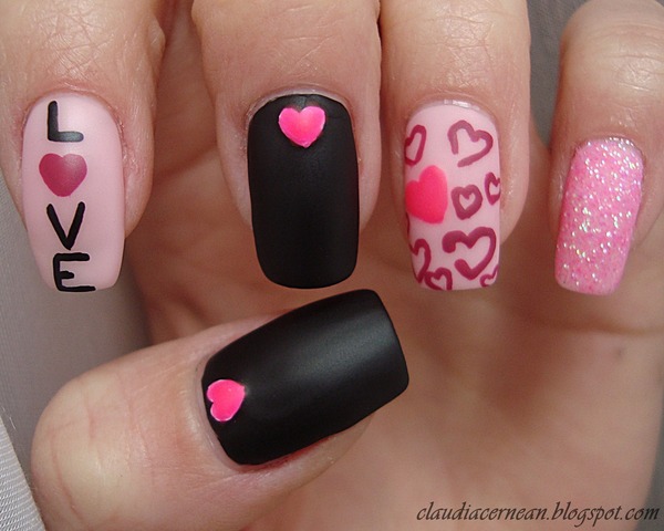 Love with Sparkling Pink Hearts