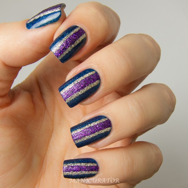 Shiny Glitter in Colorful Stripes