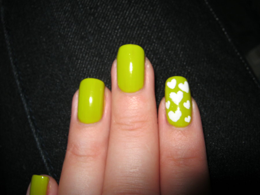Soothing Green with Hearts