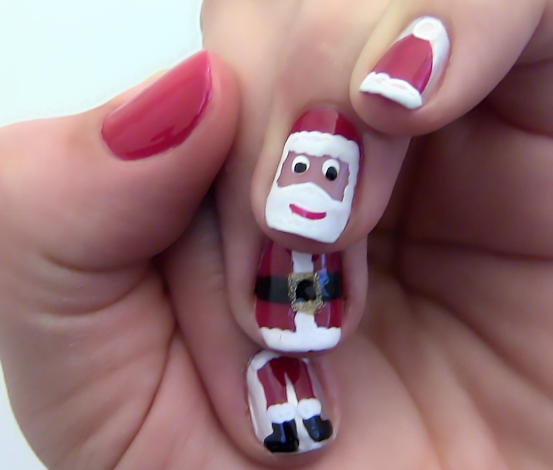Spread out the Santa on All Four Fingers