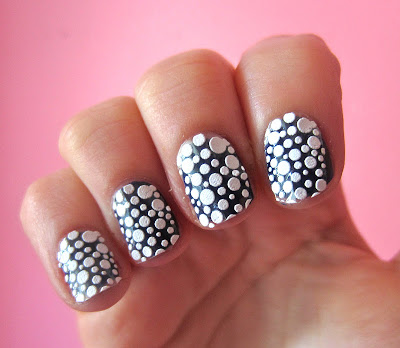 White Polka on Black