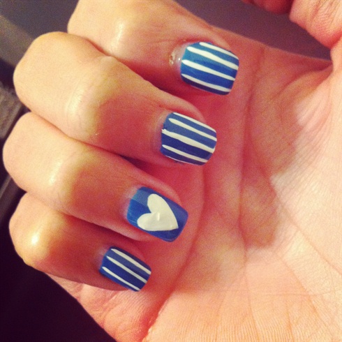 White Stripes on Dark Blue