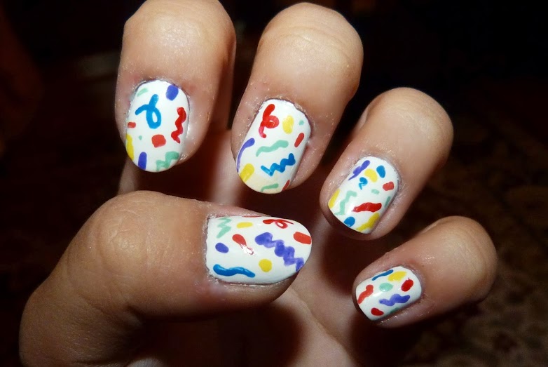 Abstract Colorful Birthday Nails - Nail Art