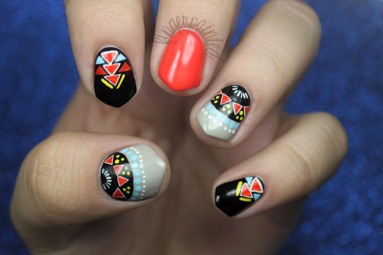 Colorful Tribal Manicure